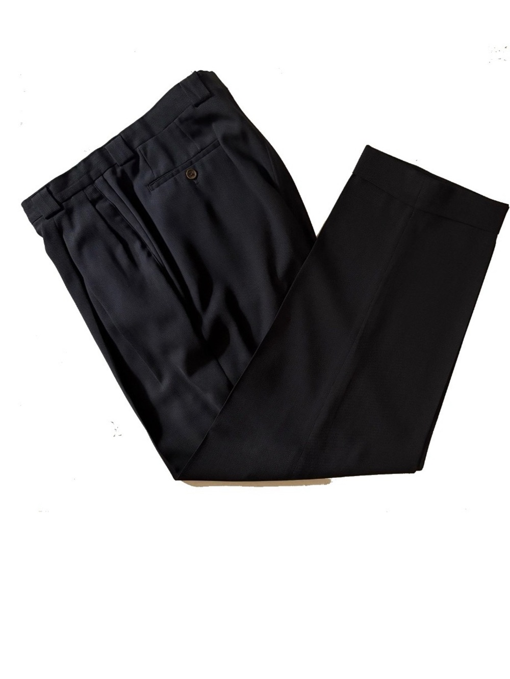 Vintage 80s/90s Giorgio Armani Le Collezioni Black Pleated Cuffed Dress Pants 35